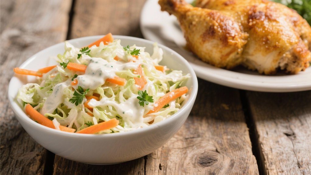 crisp tangy coleslaw contrast