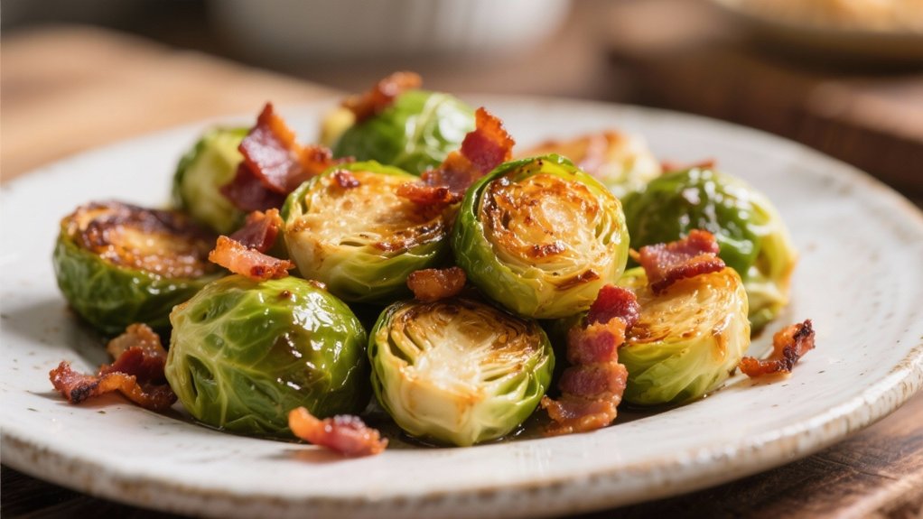 crispy bacon enhances brussels sprouts