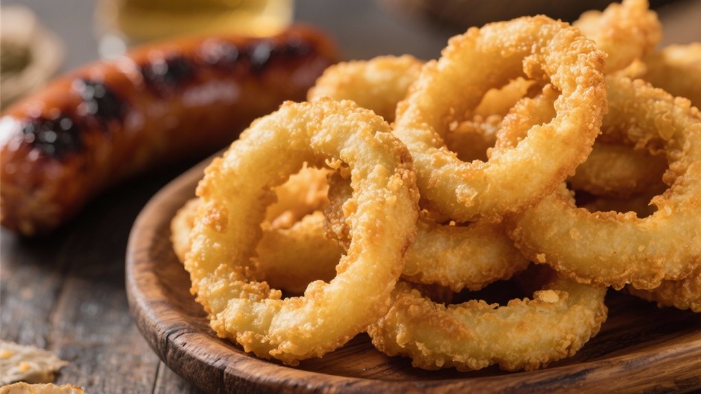 crispy beer battered onion rings