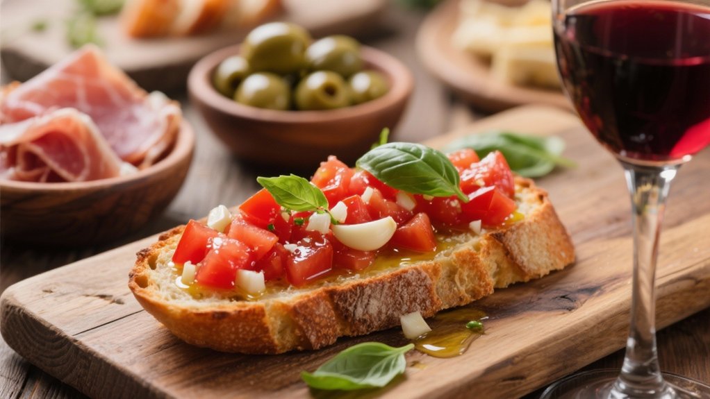 crispy bread juicy tomatoes