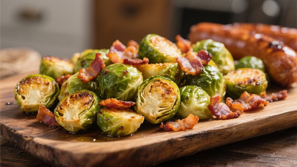 crispy brussels sprouts with bacon