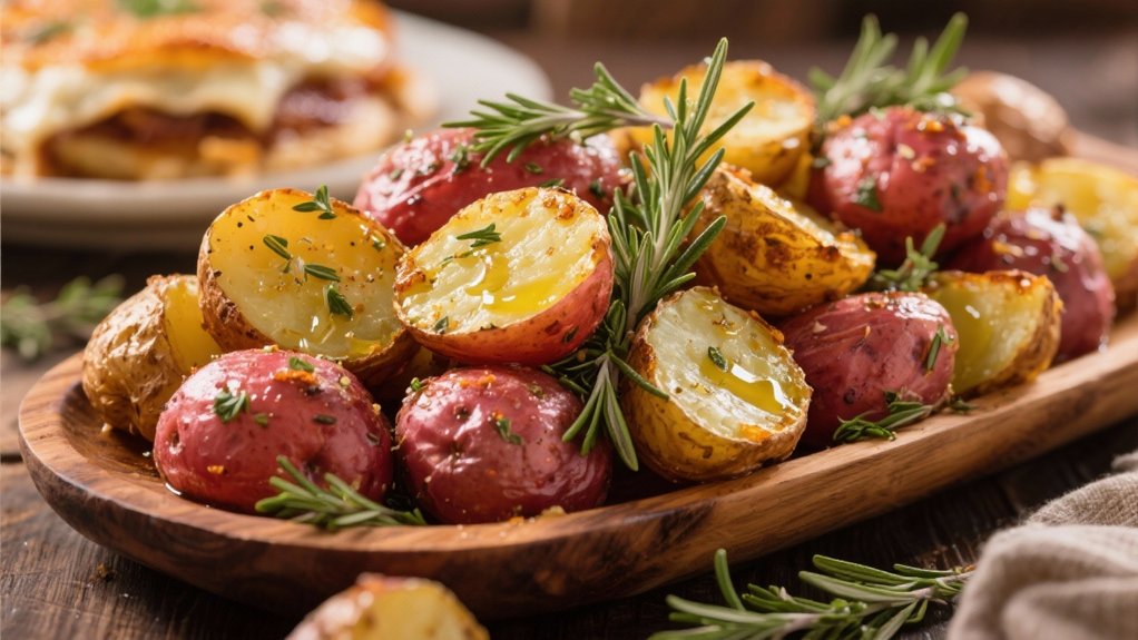 crispy fluffy herb roasted potatoes
