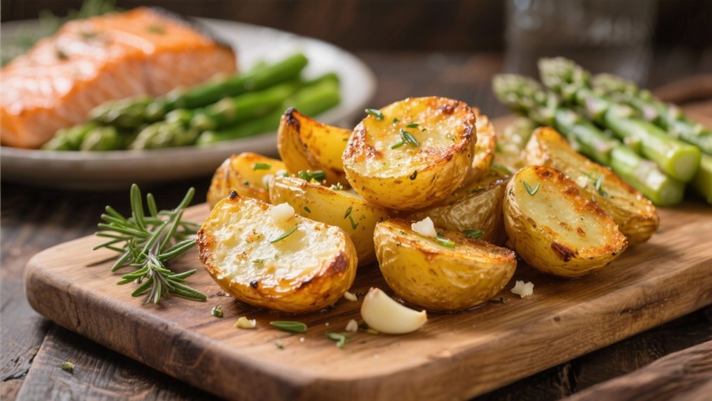 crispy garlic herb potatoes