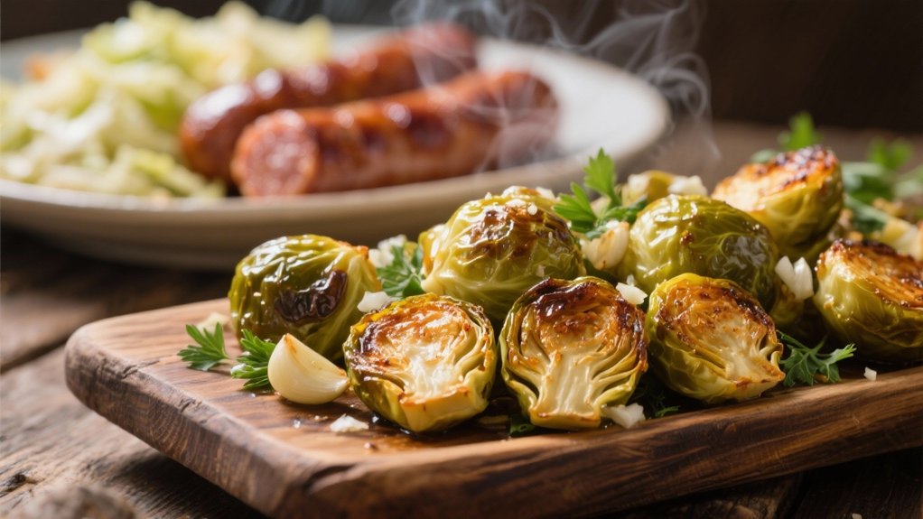 crispy garlic roasted brussels sprouts