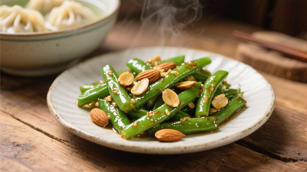crispy green beans almonds