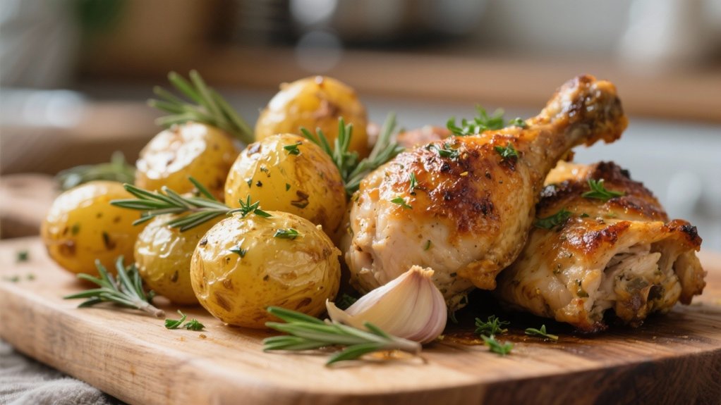 crispy herb roasted baby potatoes