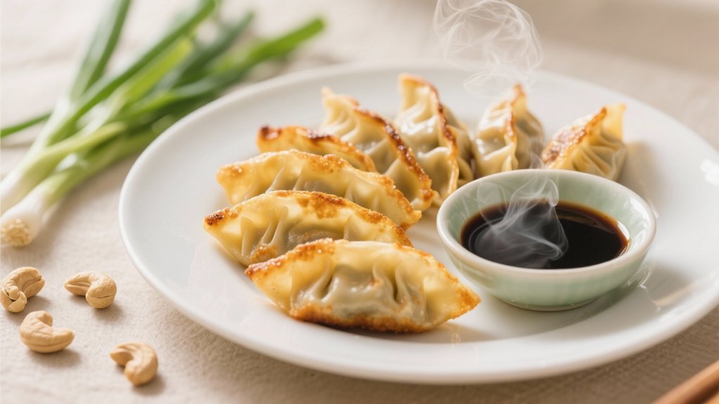 crispy potstickers with variety