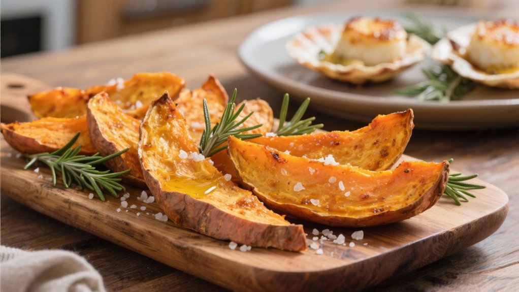 crispy roasted sweet potato wedges