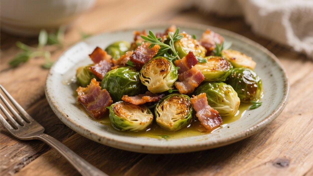crispy sprouts with pancetta