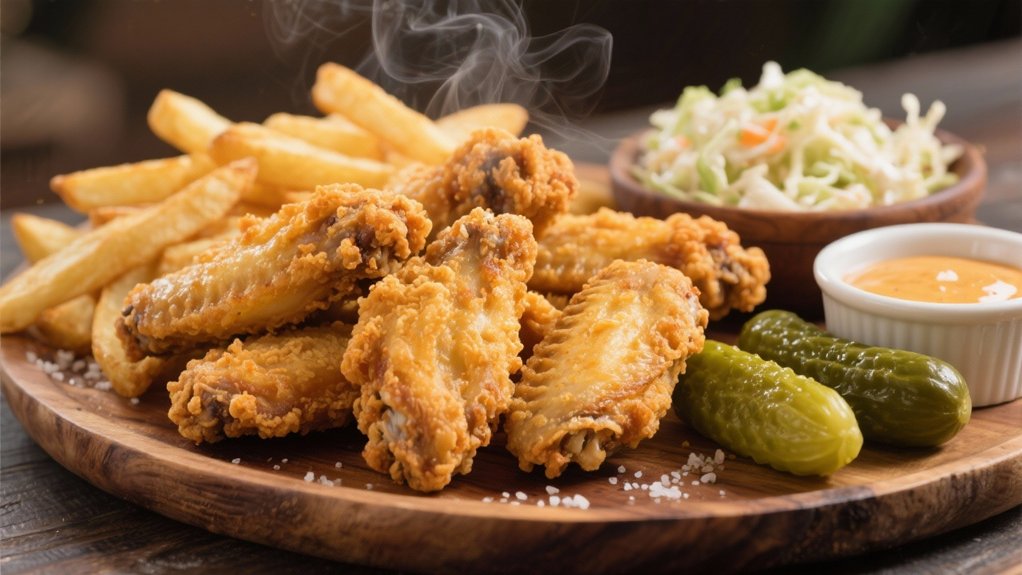 crispy wings and fries