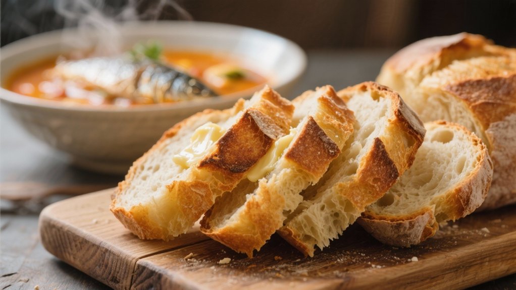 crusty bread enhances stew