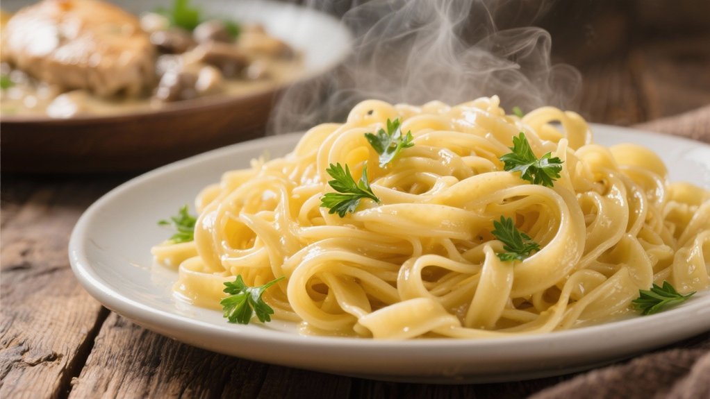 egg noodles with stroganoff