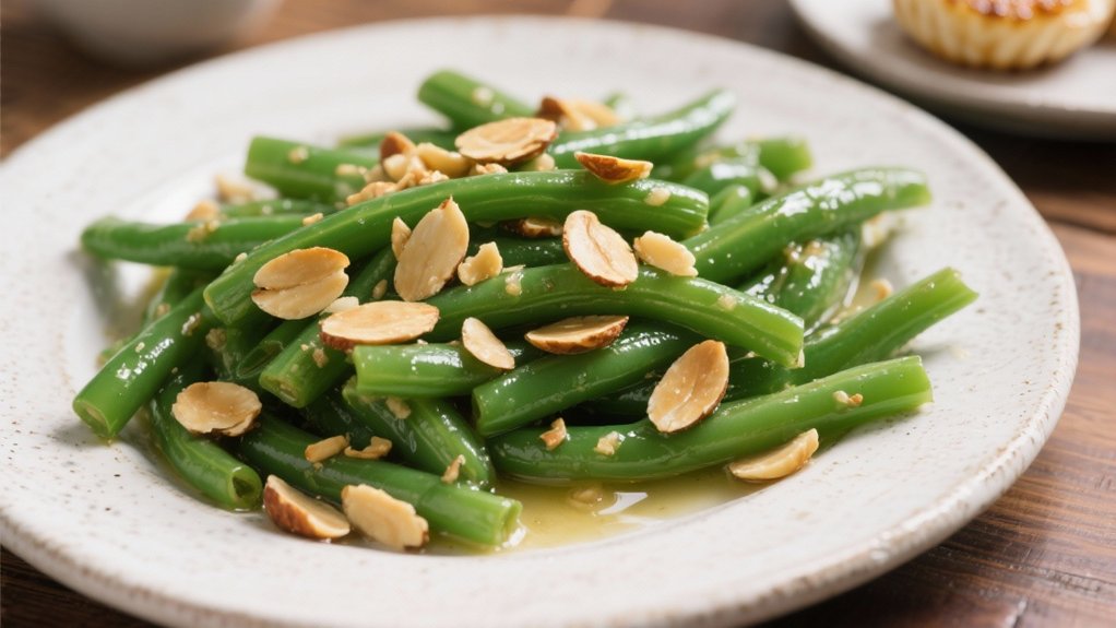 elegant almond green beans