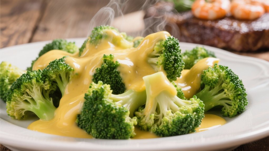 elegant broccoli with hollandaise