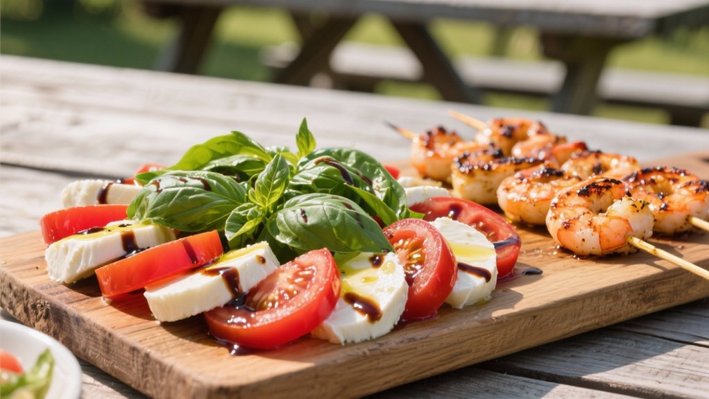 elegant salad with shrimp