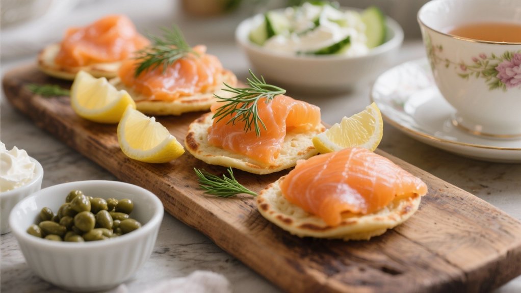 elegant smoked salmon blinis
