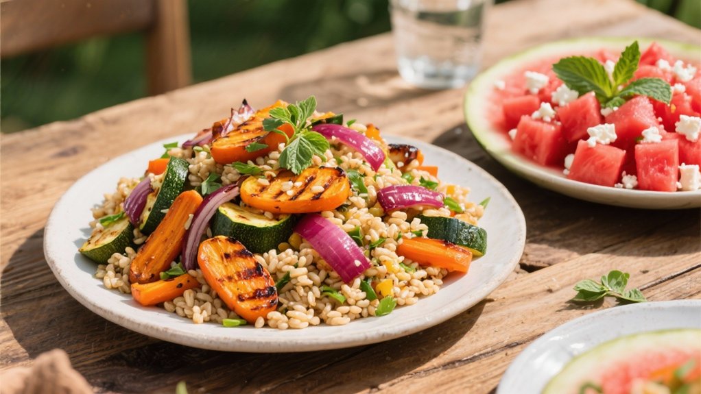 farro salad with roasted vegetables