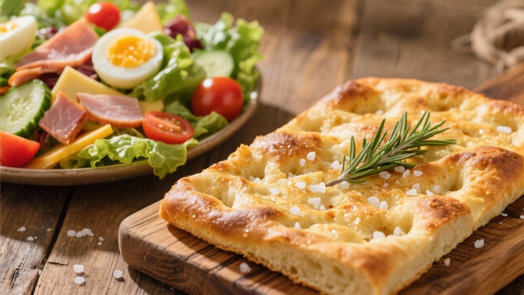focaccia enhances chef salad