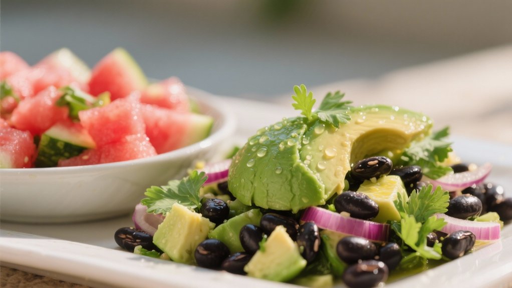 fresh avocado black bean salad