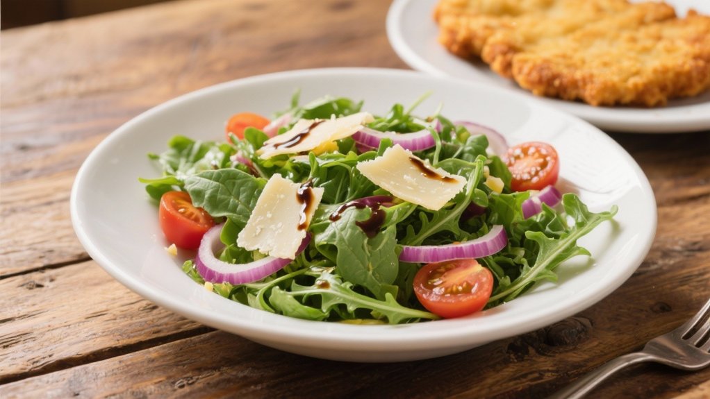 fresh salad complements milanesa