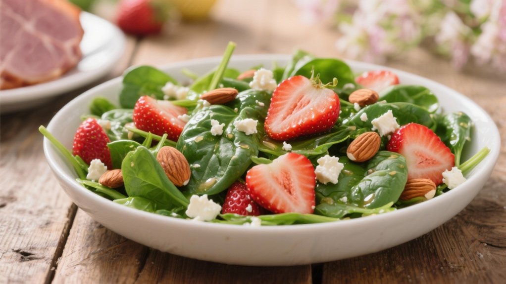 fresh strawberry spinach salad