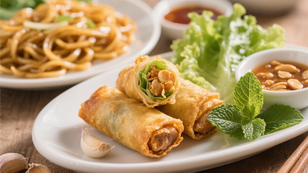 fresh vibrant spring rolls