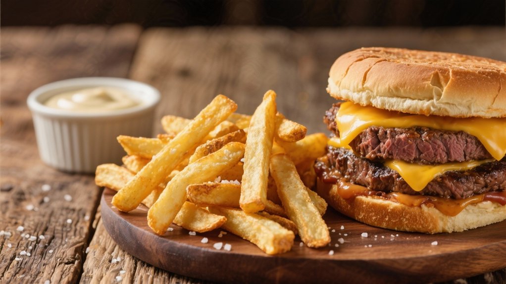 fries and beef sandwiches