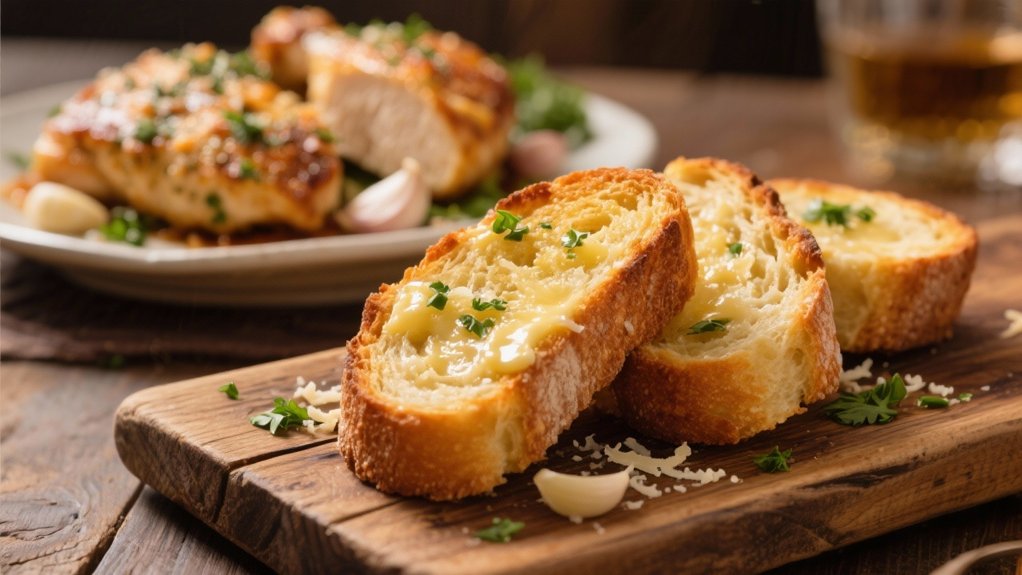 garlic bread enhances chicken