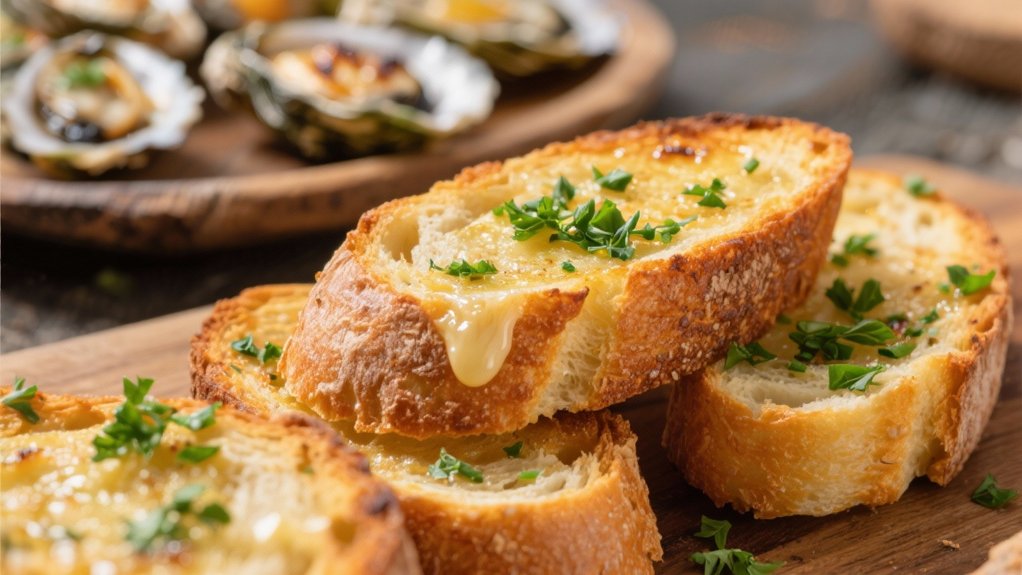 garlic bread with parsley