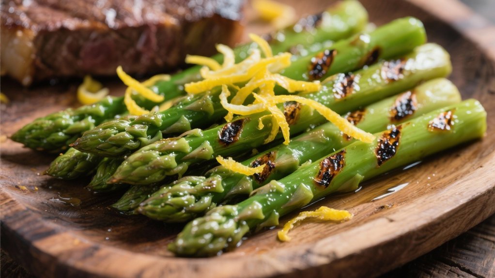 grilled asparagus with lemon zest
