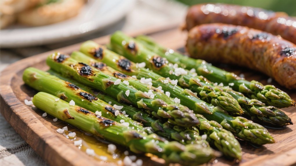 grilled asparagus with seasoning
