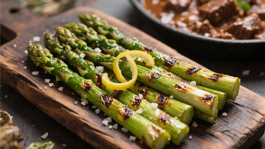 grilled asparagus with toppings