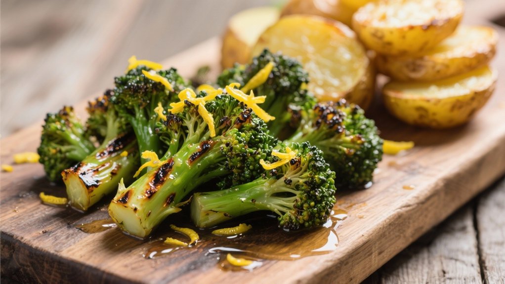 grilled broccolini with lemon zest