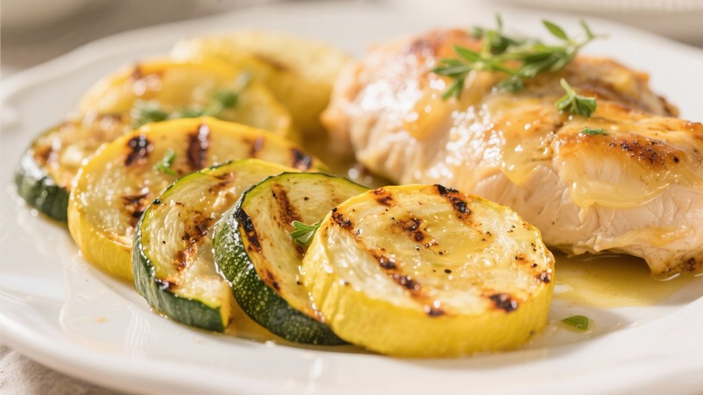 grilled colorful zucchini squash