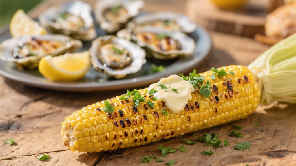 grilled corn with herb butter