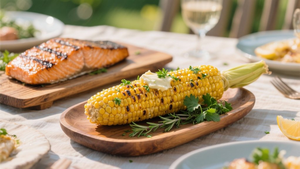 grilled corn with herb butter