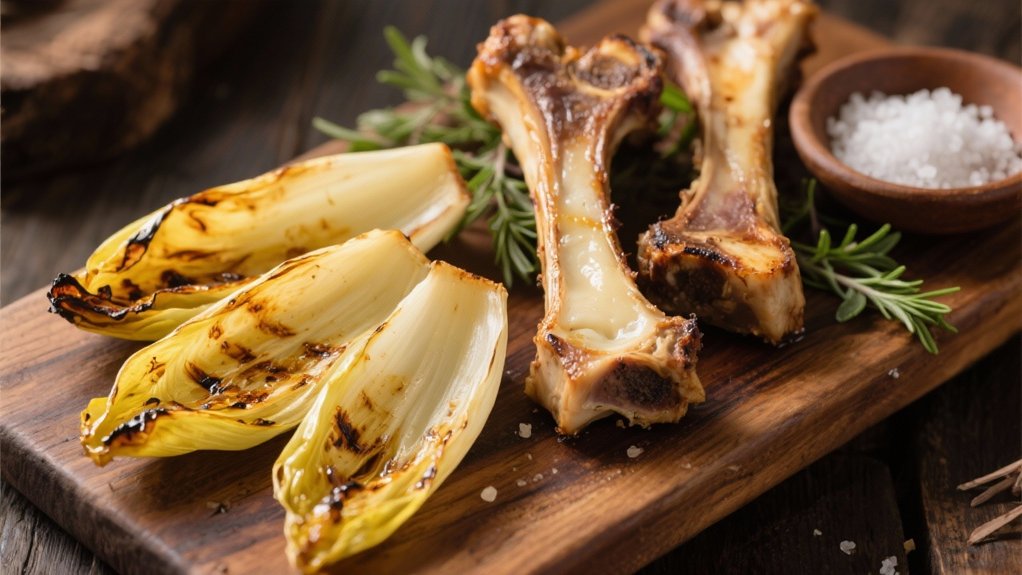 grilled endive with marrow