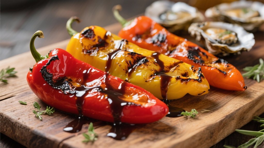 grilled peppers with balsamic glaze