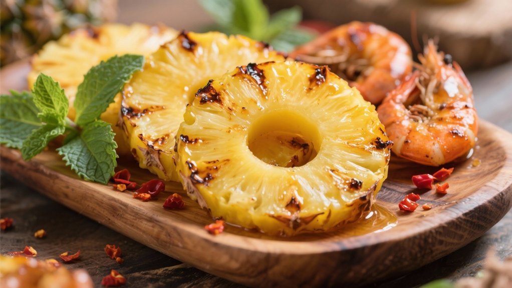grilled pineapple with caramelization