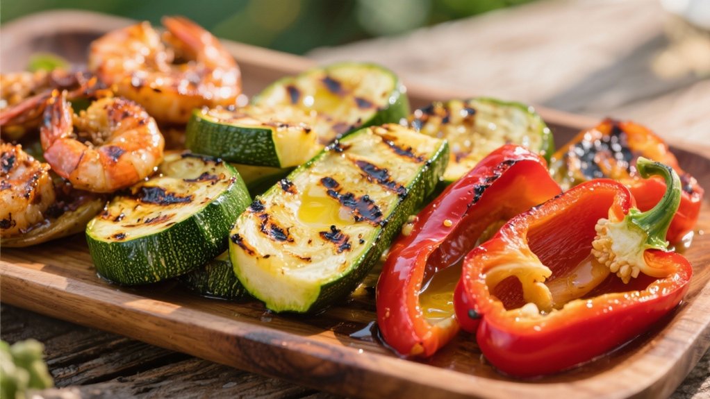 grilled zucchini and bell peppers