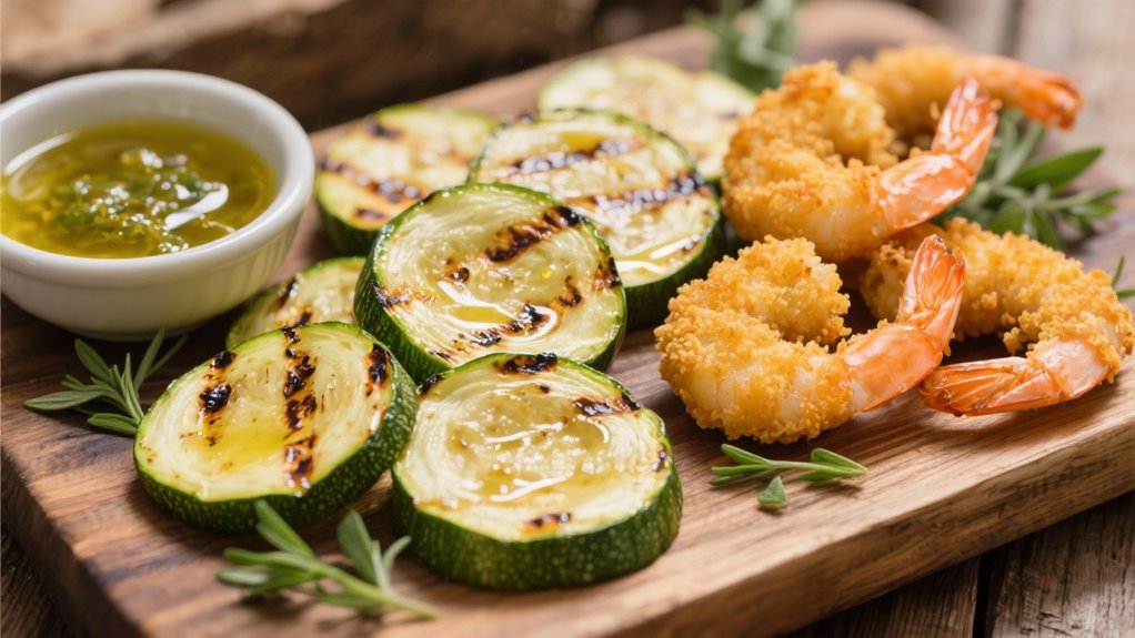 grilled zucchini with herbs