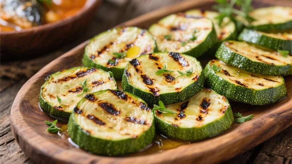 grilled zucchini with seasoning