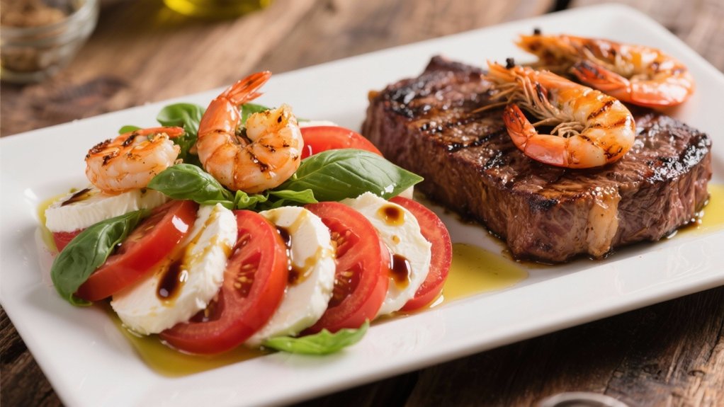 hearty salad with mozzarella