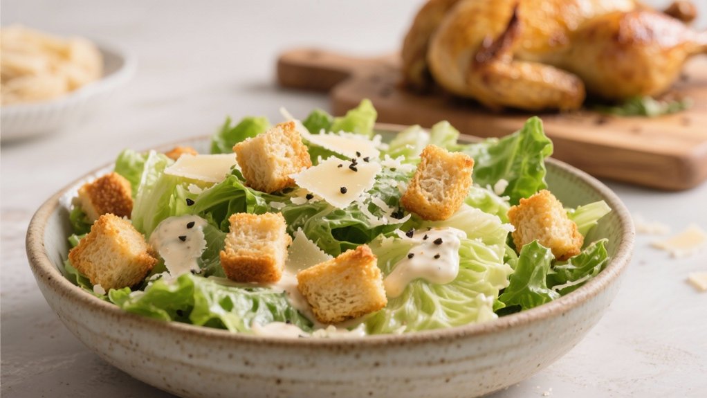 homemade croutons enhance salad