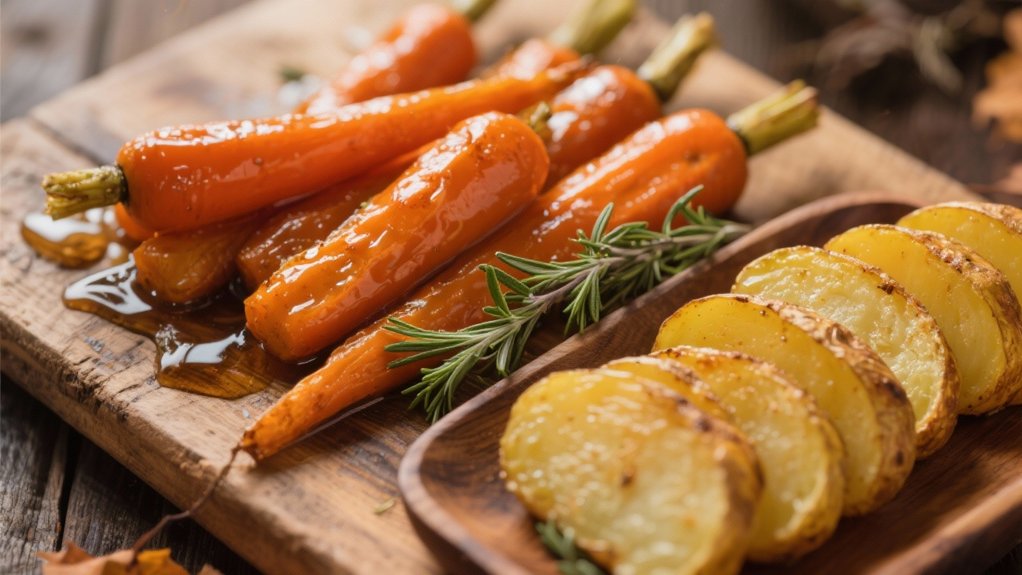 honey glazed carrots shine