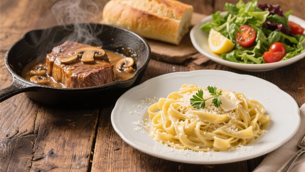 indulgent veal and fettuccine