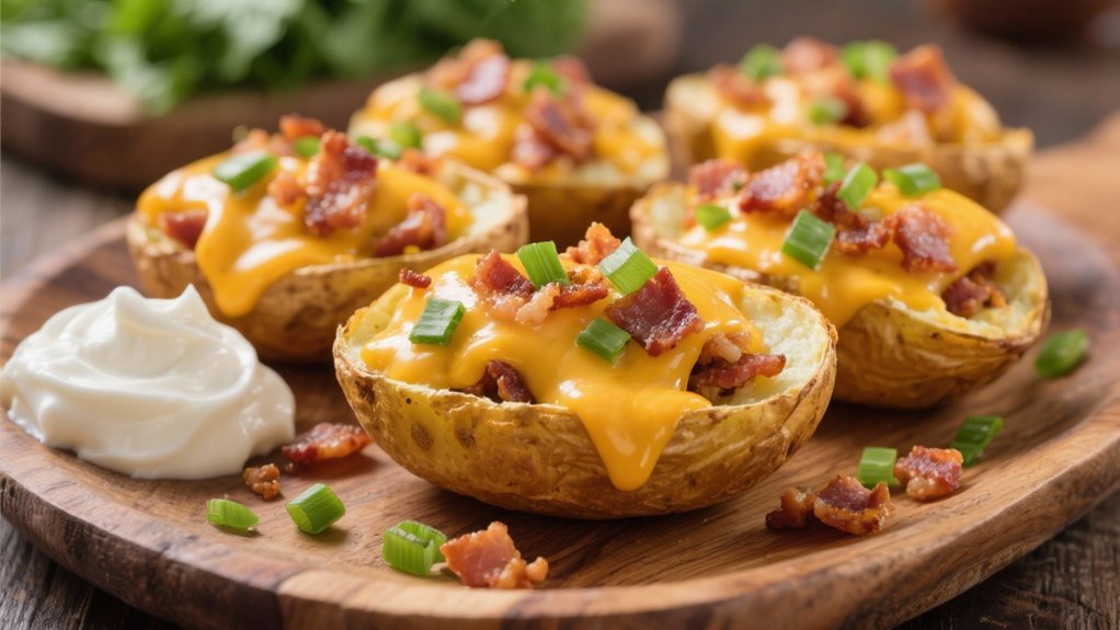 loaded crispy potato skins