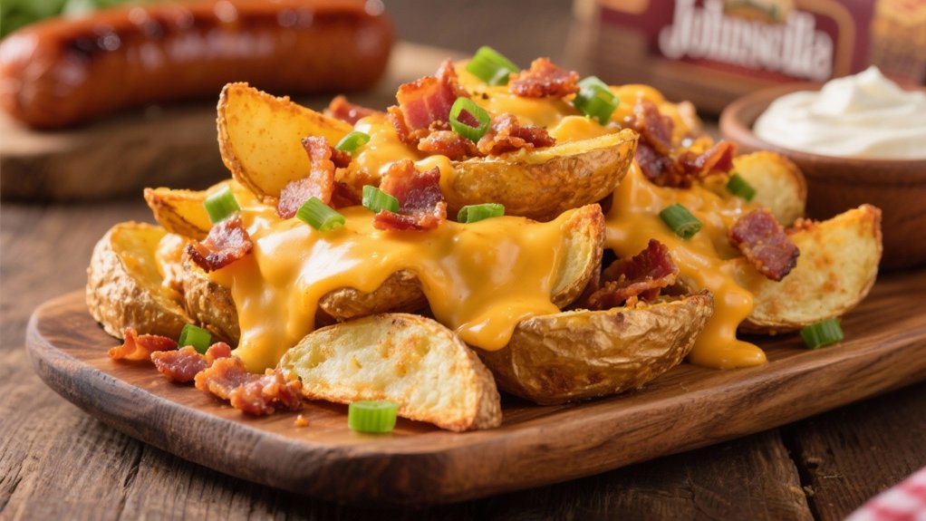 loaded crispy potato wedges