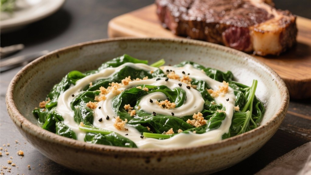 luxurious creamed spinach side