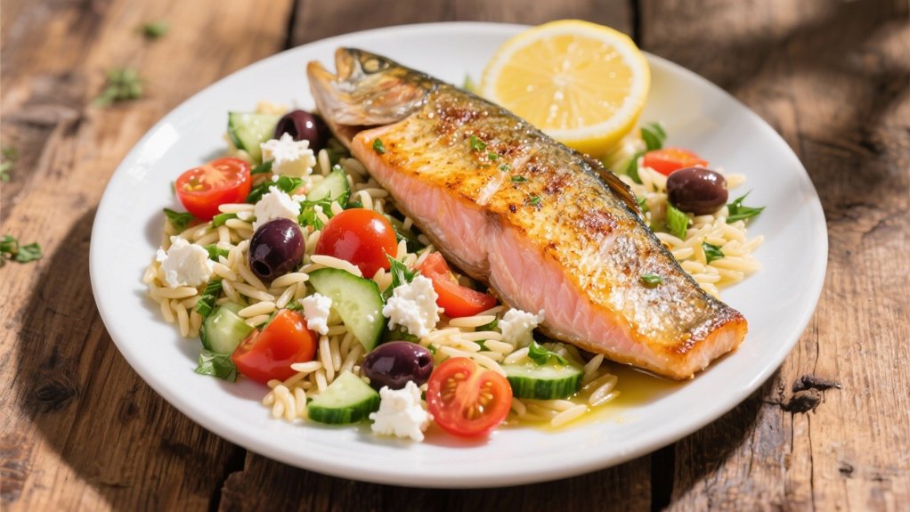 mediterranean flavor filled orzo salad